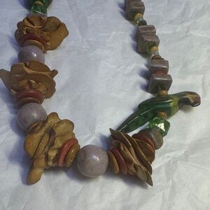 Handcrafted Wooden and Stone Necklace